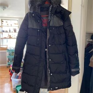 Superdry Women's Black Jacket with Hood